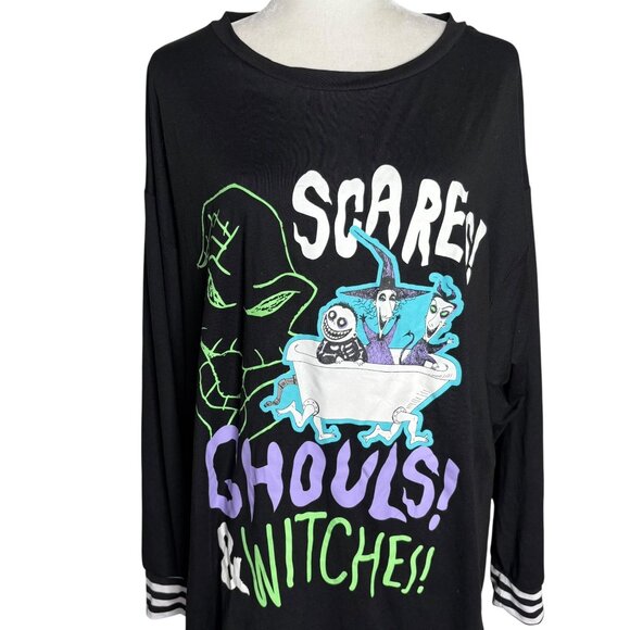 Disney Tim Burtons Nightmare Before Christmas Large 12-14 Black Sleep Shirt - Picture 2 of 6